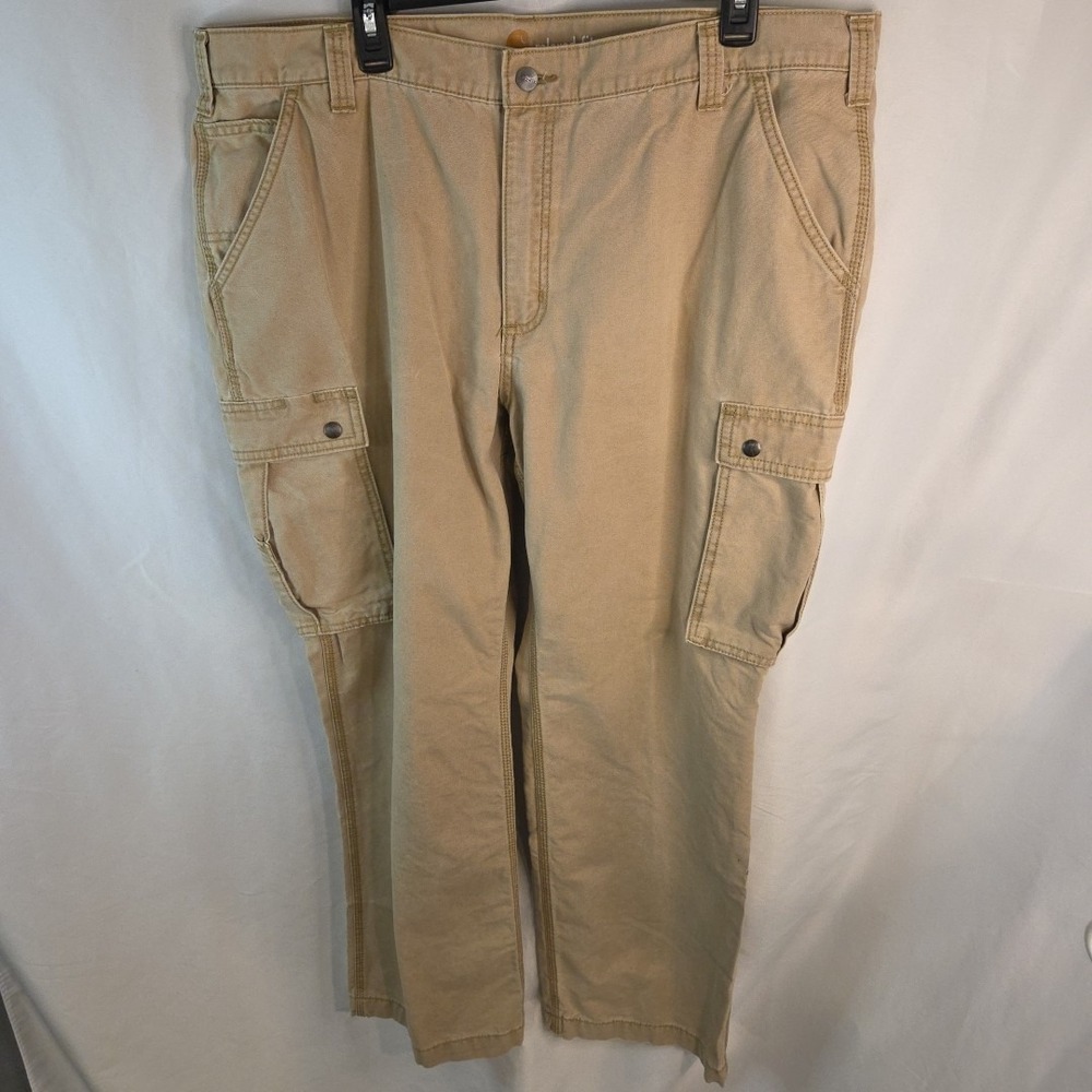 Carhartt Pants Men 42x30 Tan Workwear Cargo Relaxed